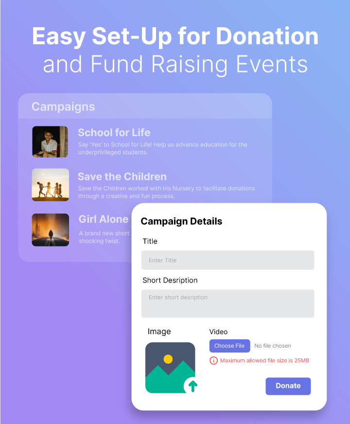 Easy Set-Up for Donation and Fundraising Events
