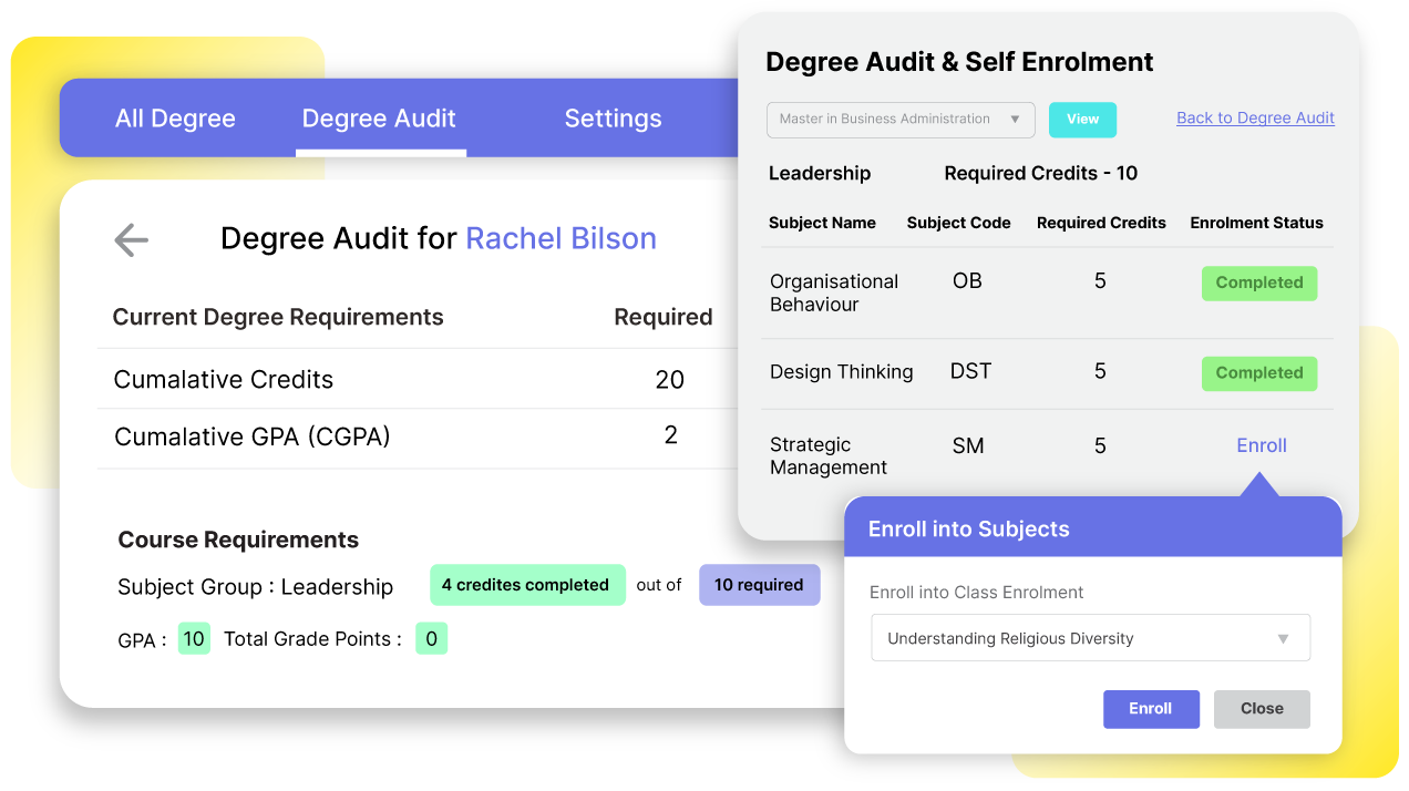 Seamless Course Registrations With Degree Audit